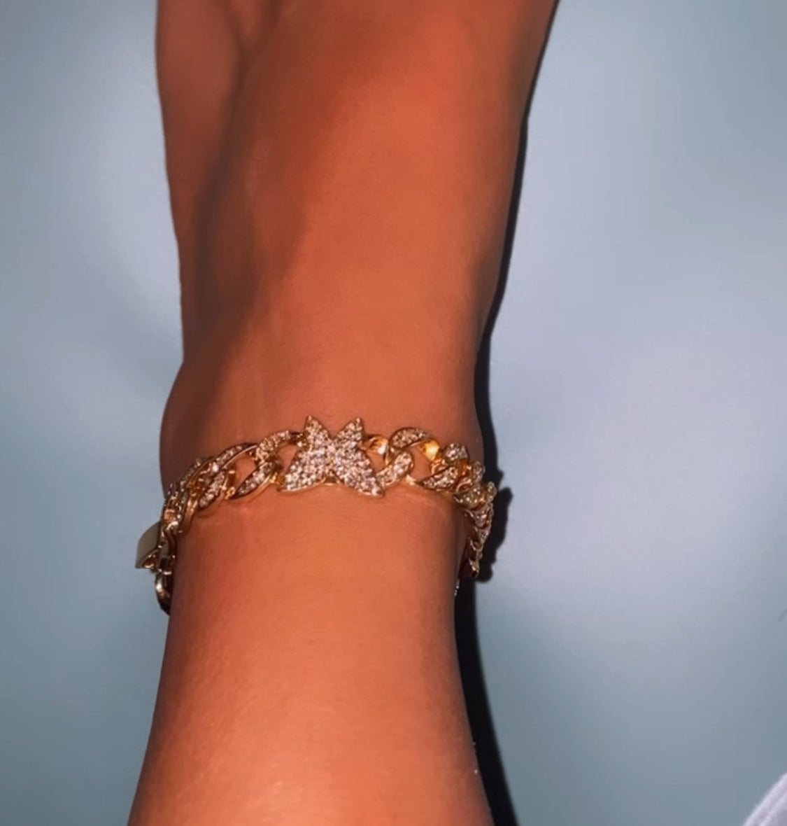 FARFALLA butterfly choker and/or anklet set in gold